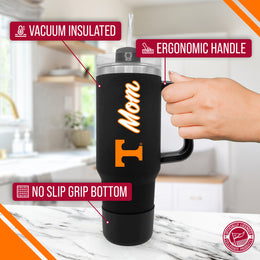 Tennessee Volunteers Collegiate 40oz Stainless Steel Travel Tumbler with Handle for Mom - Black