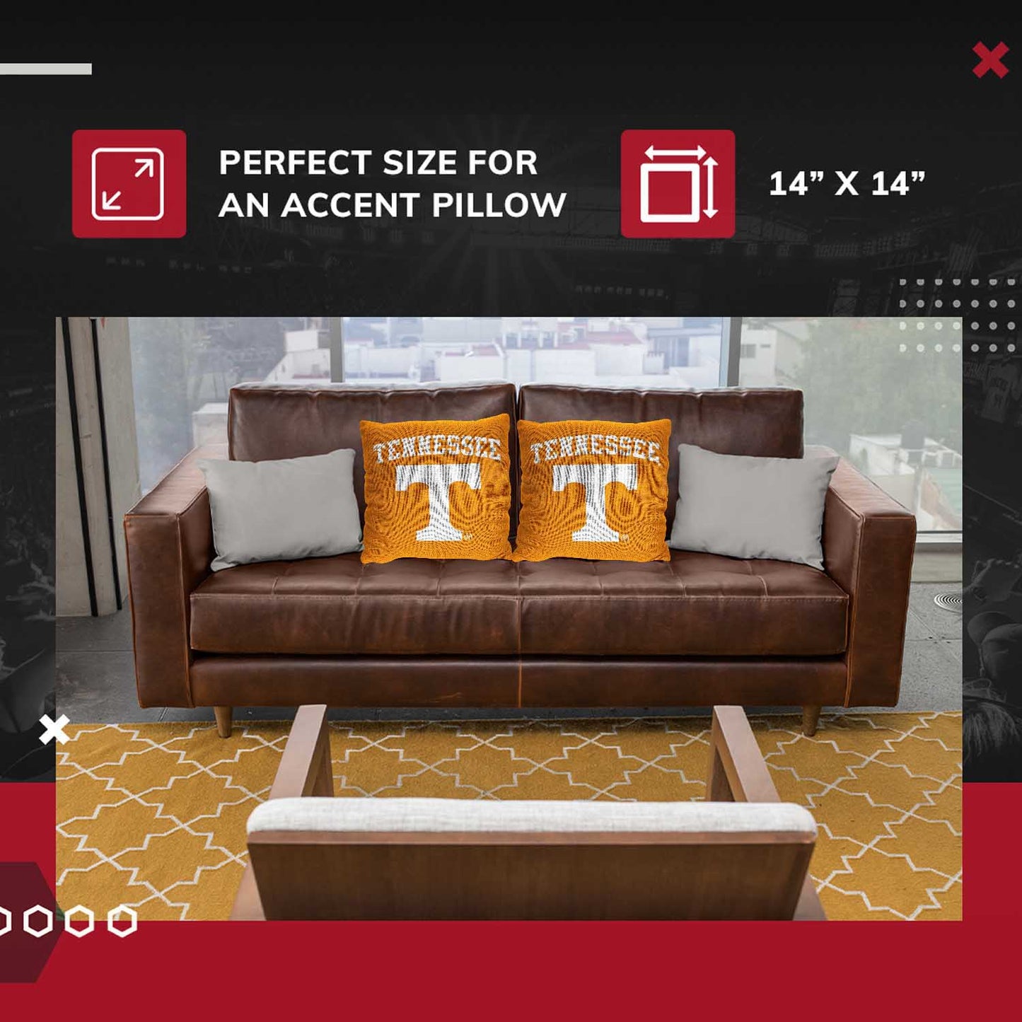 Tennessee Volunteers NCAA Decorative Pillow - Orange