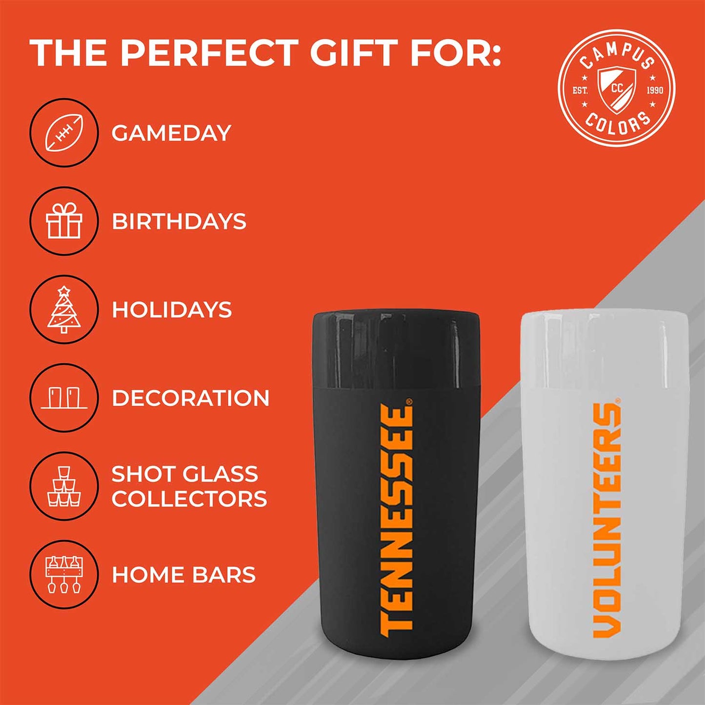 Tennessee Volunteers College and University 2-Pack Shot Glasses - Team Color