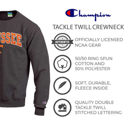 Tennessee Volunteers Adult Tackle Twill Crewneck - Charcoal