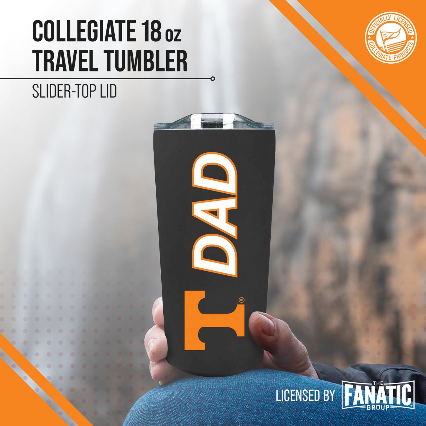 Tennessee Volunteers NCAA Stainless Steel Travel Tumbler for Dad - Black