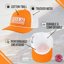 Tennessee Volunteers NCAA Adult Elite Everyday Adjustable Mesh Trucker Hat - Orange