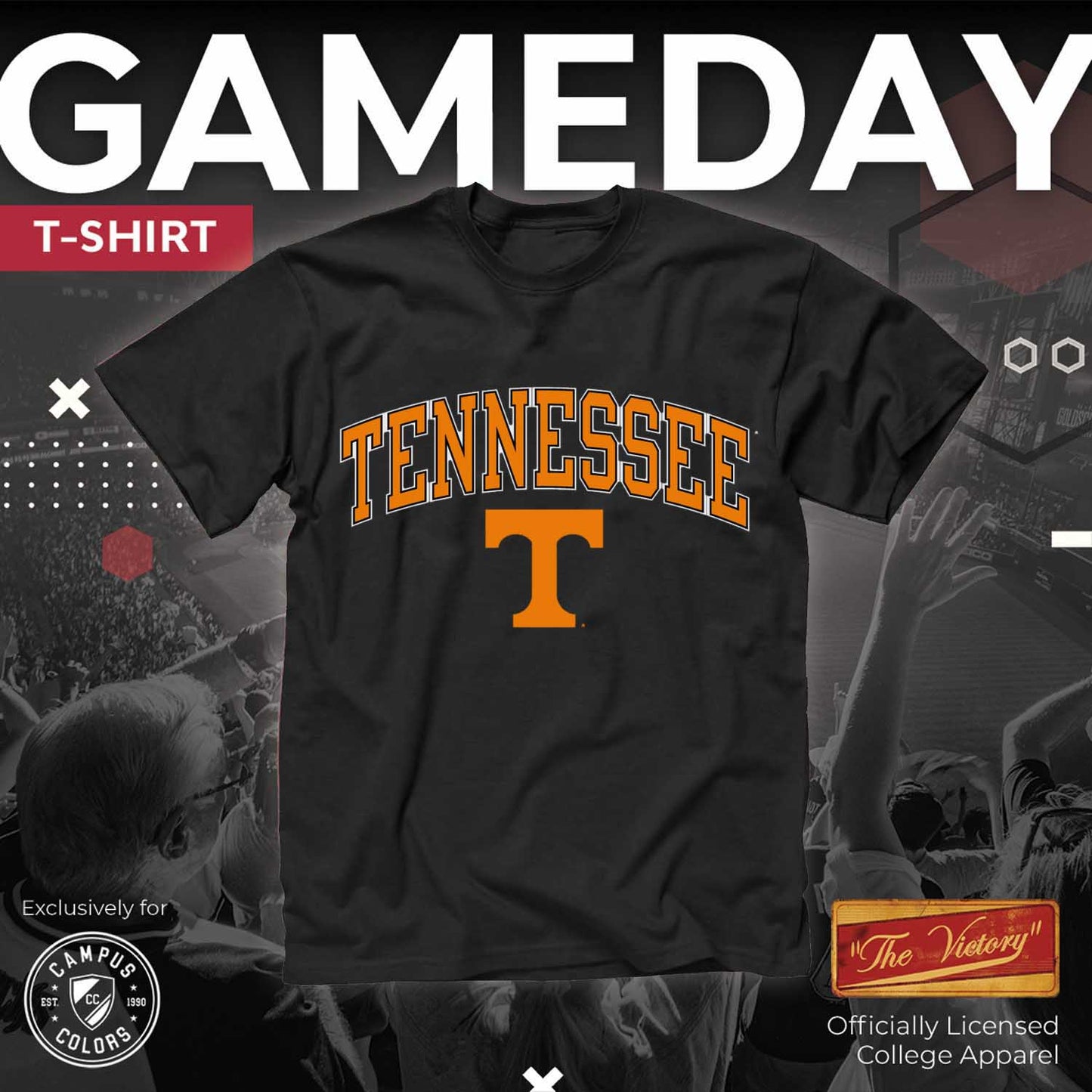 Tennessee Volunteers NCAA Adult Gameday Cotton T-Shirt - Black