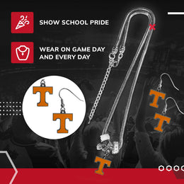 Tennessee Volunteers Collegiate Game Day Necklace and Earrings - Silver