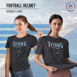 Tennessee Titans Women's NFL Football Helmet Short Sleeve Tagless T-Shirt - Charcoal