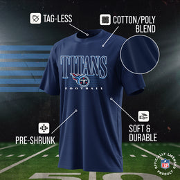 Tennessee Titans NFL Adult Overtime Blueprint Tag-Less T-Shirt - Navy