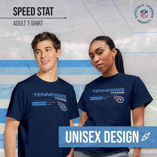 Tennessee Titans Adult NFL Speed Stat Sheet T-Shirt - Navy