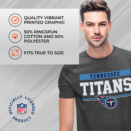 Tennessee Titans NFL Adult Team Block Tagless T-Shirt - Charcoal
