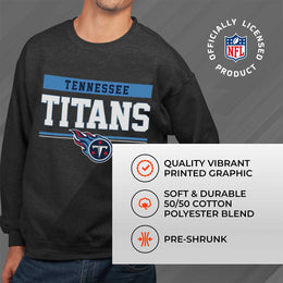 Tennessee Titans NFL Adult Long Sleeve Team Block Charcoal Crewneck Sweatshirt - Charcoal