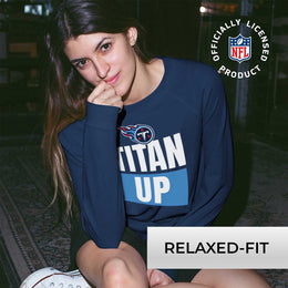 Tennessee Titans NFL Womens Team Slogan Crew Neck - Navy
