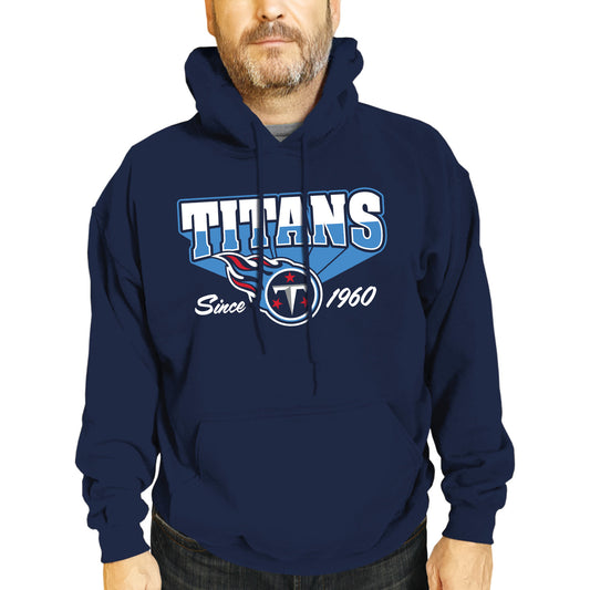 Tennessee Titans NFL Adult Unisex Vintage Block Ultra Soft Fleece Hooded Sweatshirt - Navy