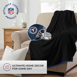 Tennessee Titans NFL Helmet Football Super Soft Plush Pillow - Navy