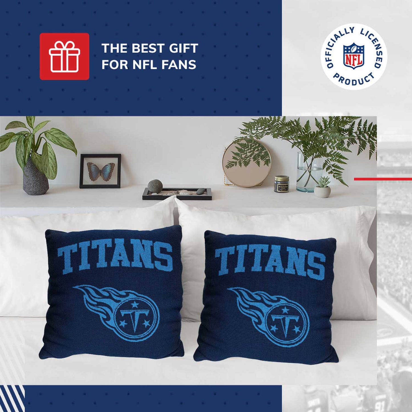 Tennessee Titans NFL Decorative Football Throw Pillow - Navy