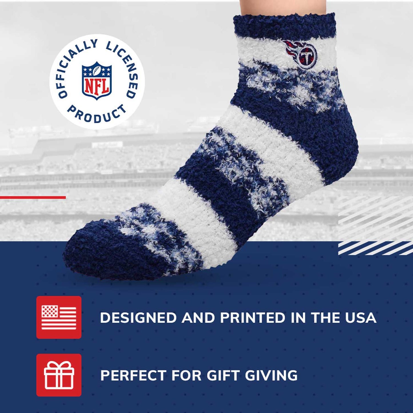Tennessee Titans NFL Cozy Soft Slipper Socks - Navy