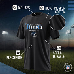 Tennessee Titans NFL Adult Football Helmet Tagless T-Shirt - Charcoal