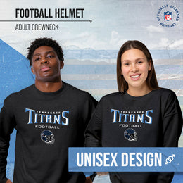 Tennessee Titans Adult NFL Football Helmet Heather Crewneck Sweatshirt - Charcoal