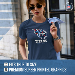 Tennessee Titans Women's NFL Ultimate Fan Logo Short Sleeve T-Shirt - Navy