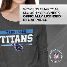 Tennessee Titans NFL Womens Charcoal Crew Neck Football Apparel - Charcoal