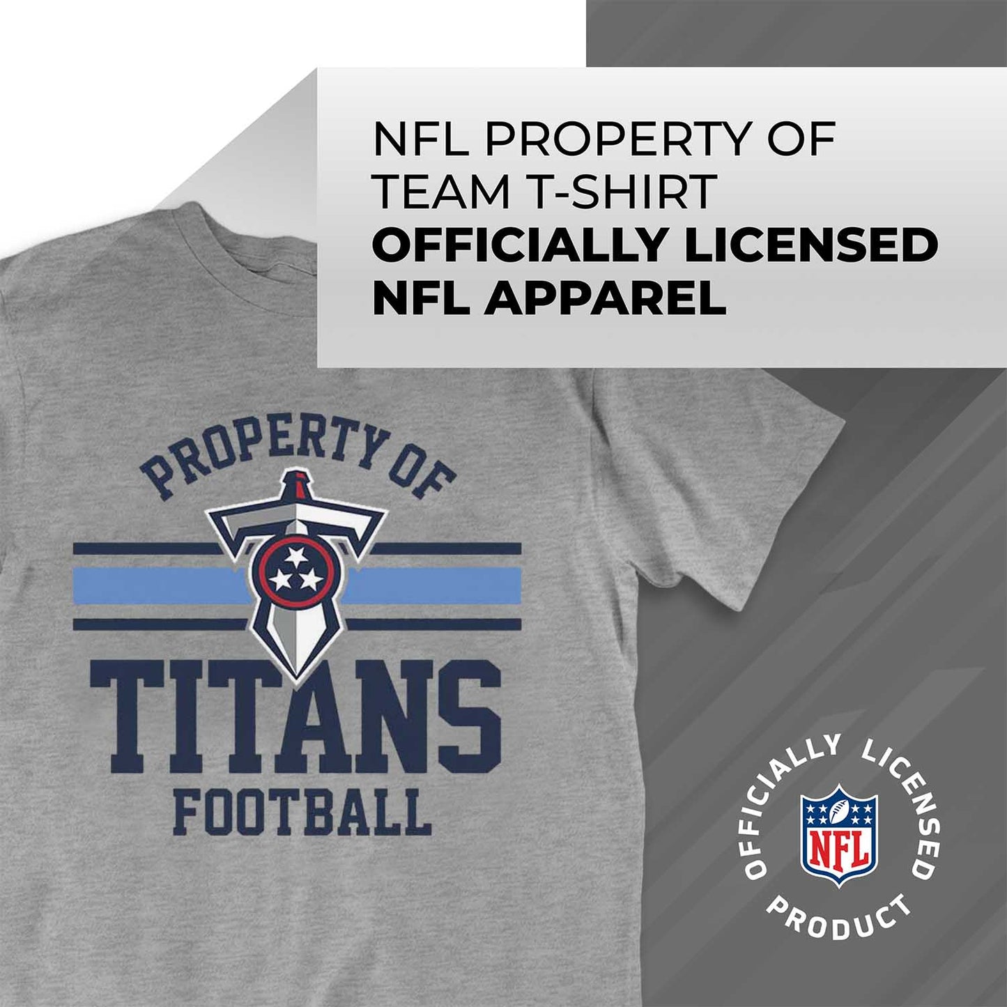 Tennessee Titans NFL Adult Property Of T-Shirt - Sport Gray