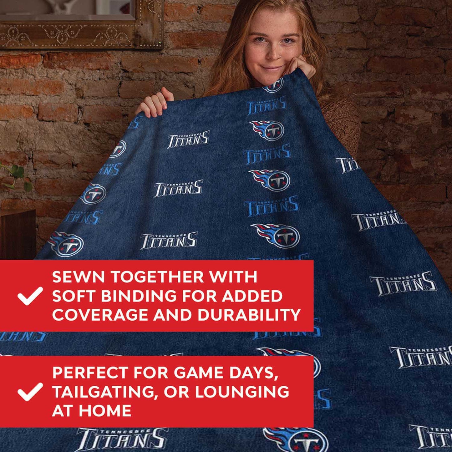 Tennessee Titans NFL Double Sided Blanket - Navy