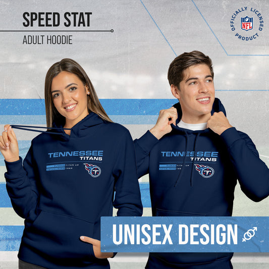 Tennessee Titans Adult NFL Speed Stat Sheet Fleece Hooded Sweatshirt - Navy