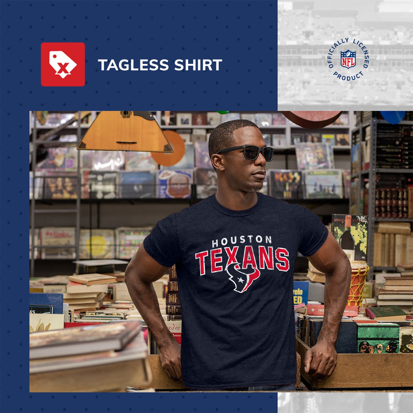 Houston Texans NFL Starting Fresh Short Sleeve Heather T-Shirt - Navy