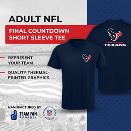 Houston Texans NFL Pro Football Final Countdown Adult Cotton-Poly Short Sleeved T-Shirt For Men & Women - Navy