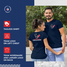Houston Texans NFL Pro Football Final Countdown Adult Cotton-Poly Short Sleeved T-Shirt For Men & Women - Navy