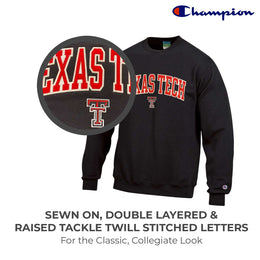 Texas Tech Red Raiders Adult Tackle Twill Crewneck - Black