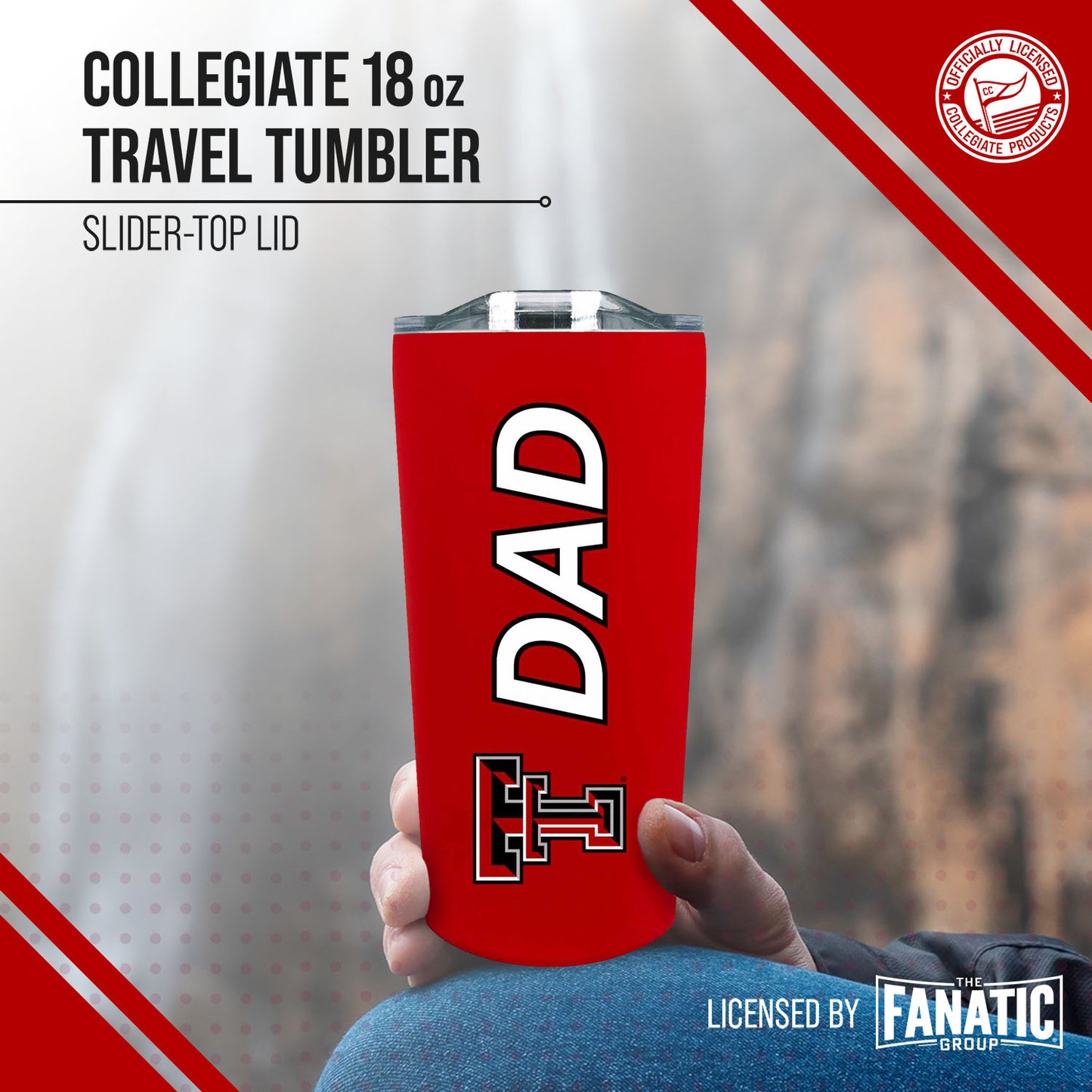 Texas Tech Red Raiders NCAA Stainless Steel Travel Tumbler for Dad - Red