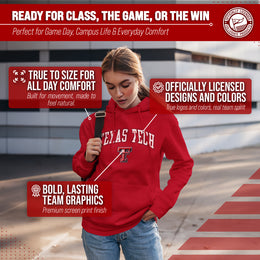 Texas Tech Red Raiders Adult Arch & Logo Soft Style Gameday Hooded Sweatshirt - Red