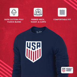 USA National Team The Victory Officially Licensed Unisex Adult US Men's National Soccer Team Gameday Logo Crewneck Sweatshirt - Navy