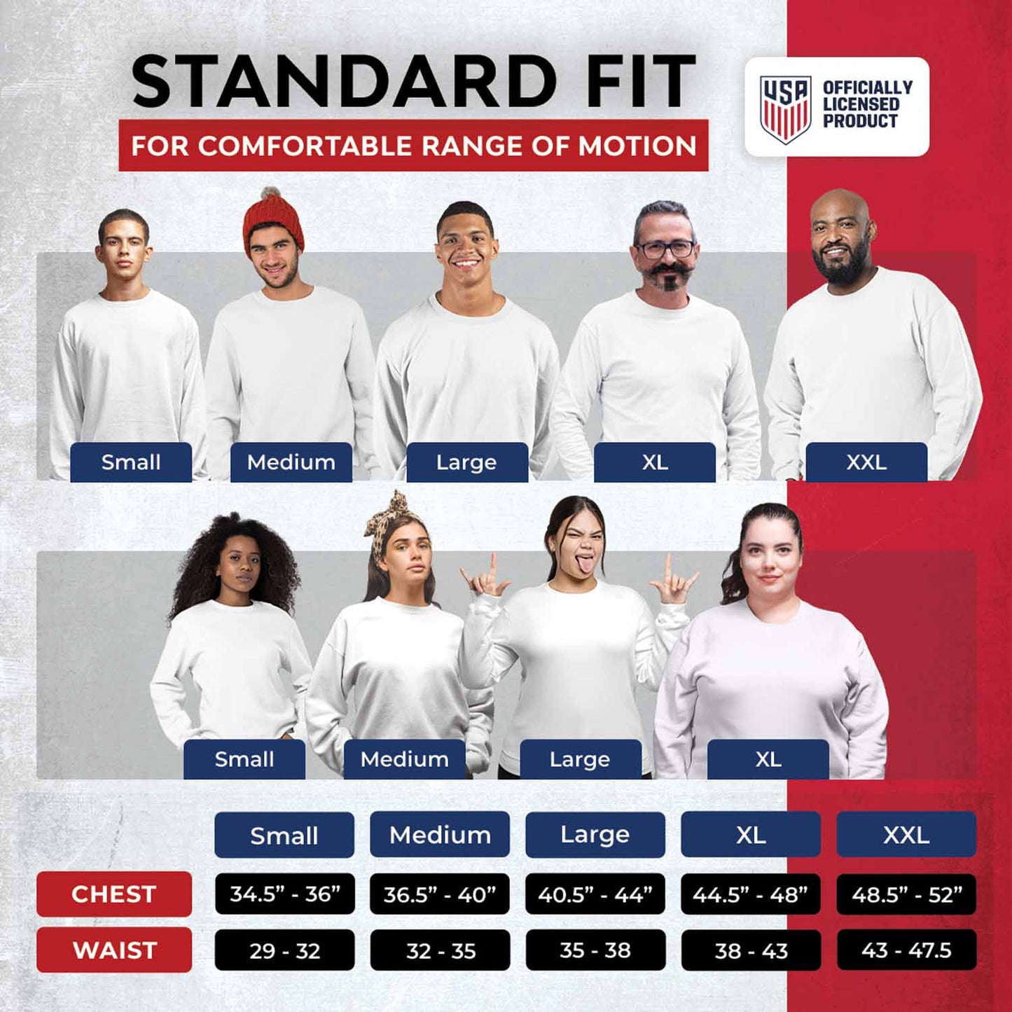 USA National Team The Victory Officially Licensed Unisex Adult US Men's National Soccer Team Gameday Logo Crewneck Sweatshirt - Navy