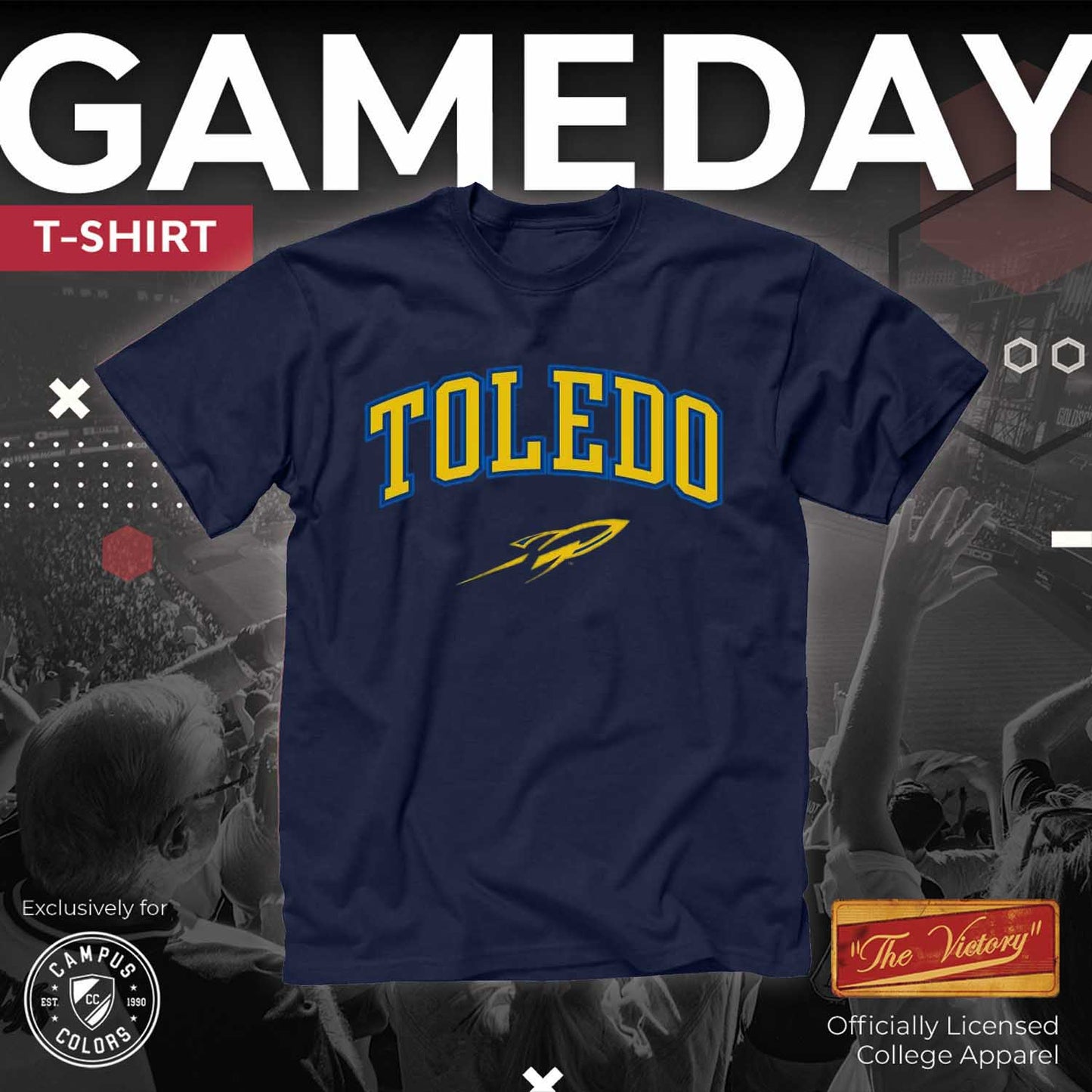 Toledo Rockets NCAA Adult Gameday Cotton T-Shirt - Navy