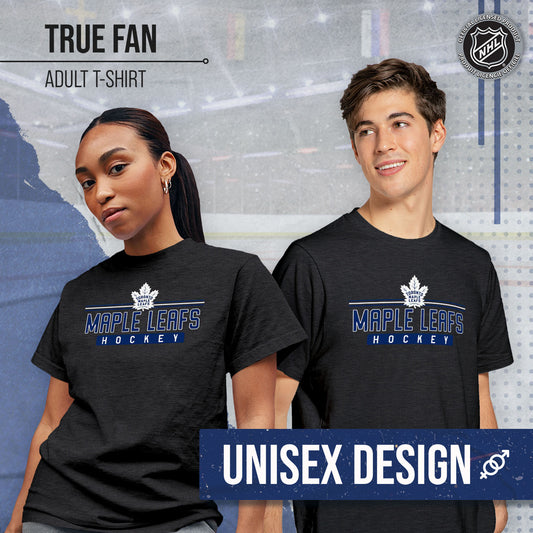 Toronto Maple Leafs Adult NHL Heather Charcoal True Fan Hockey T-Shirt - Charcoal