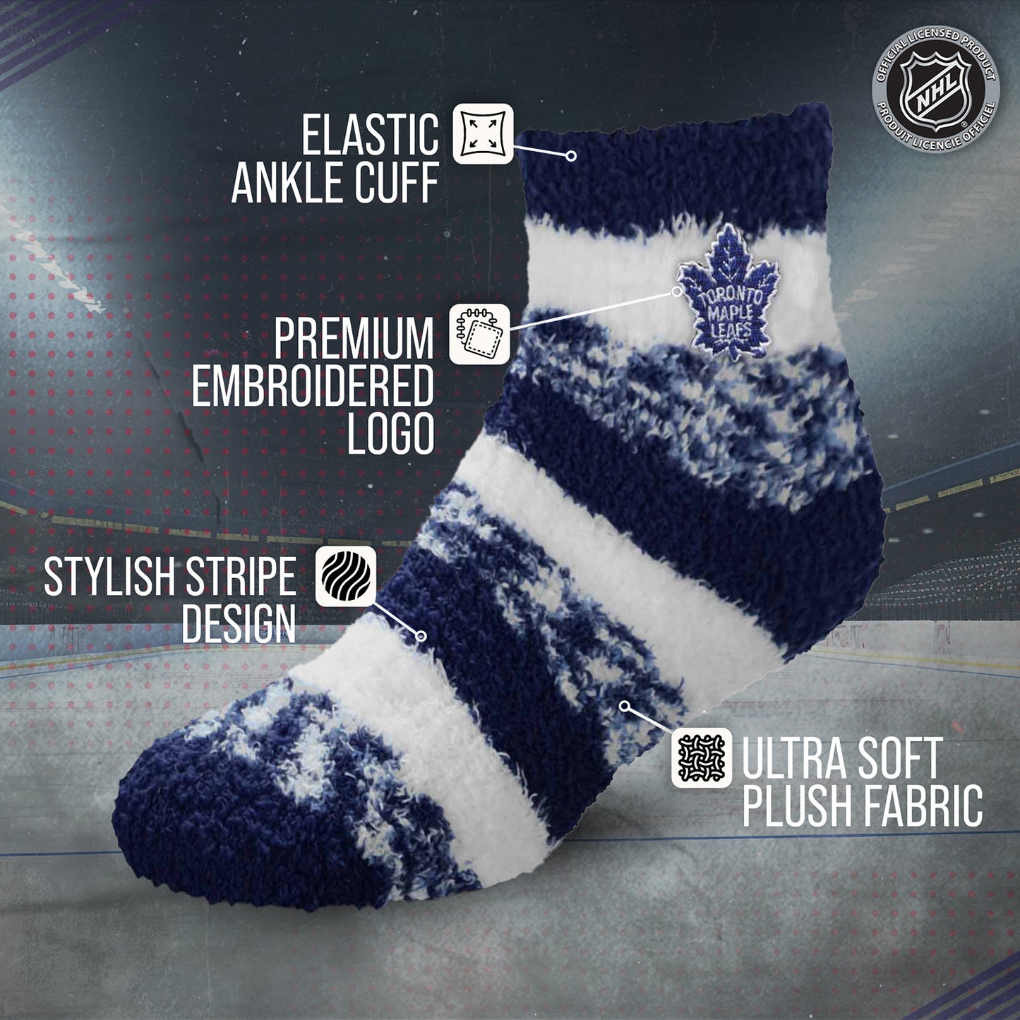 Toronto Maple Leafs NHL Unisex Cozy Sleep Socks - Navy