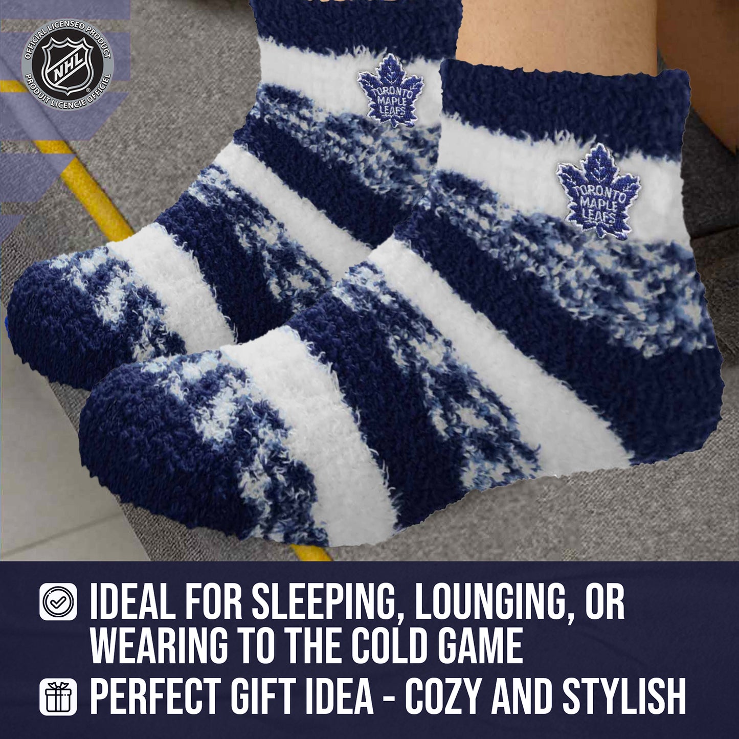 Toronto Maple Leafs NHL Unisex Cozy Sleep Socks - Navy