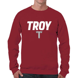 Troy Trojans Adult Arch & Logo Soft Style Gameday Crewneck Sweatshirt - Cardinal