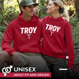 Troy Trojans Adult Arch & Logo Soft Style Gameday Hooded Sweatshirt - Cardinal