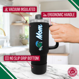Tulane Green Wave Collegiate 40oz Stainless Steel Travel Tumbler with Handle for Mom - Black