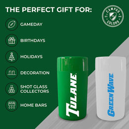 Tulane Green Wave College and University 2-Pack Shot Glasses - Team Color