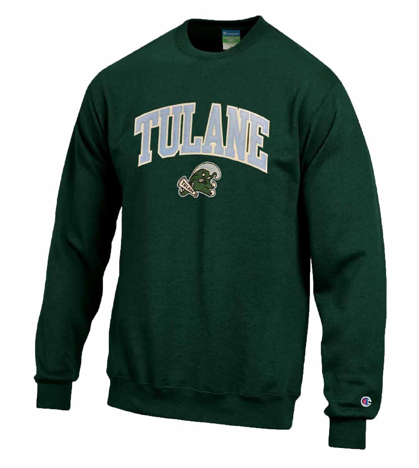 Tulane Green Wave Adult Tackle Twill Crewneck - Green