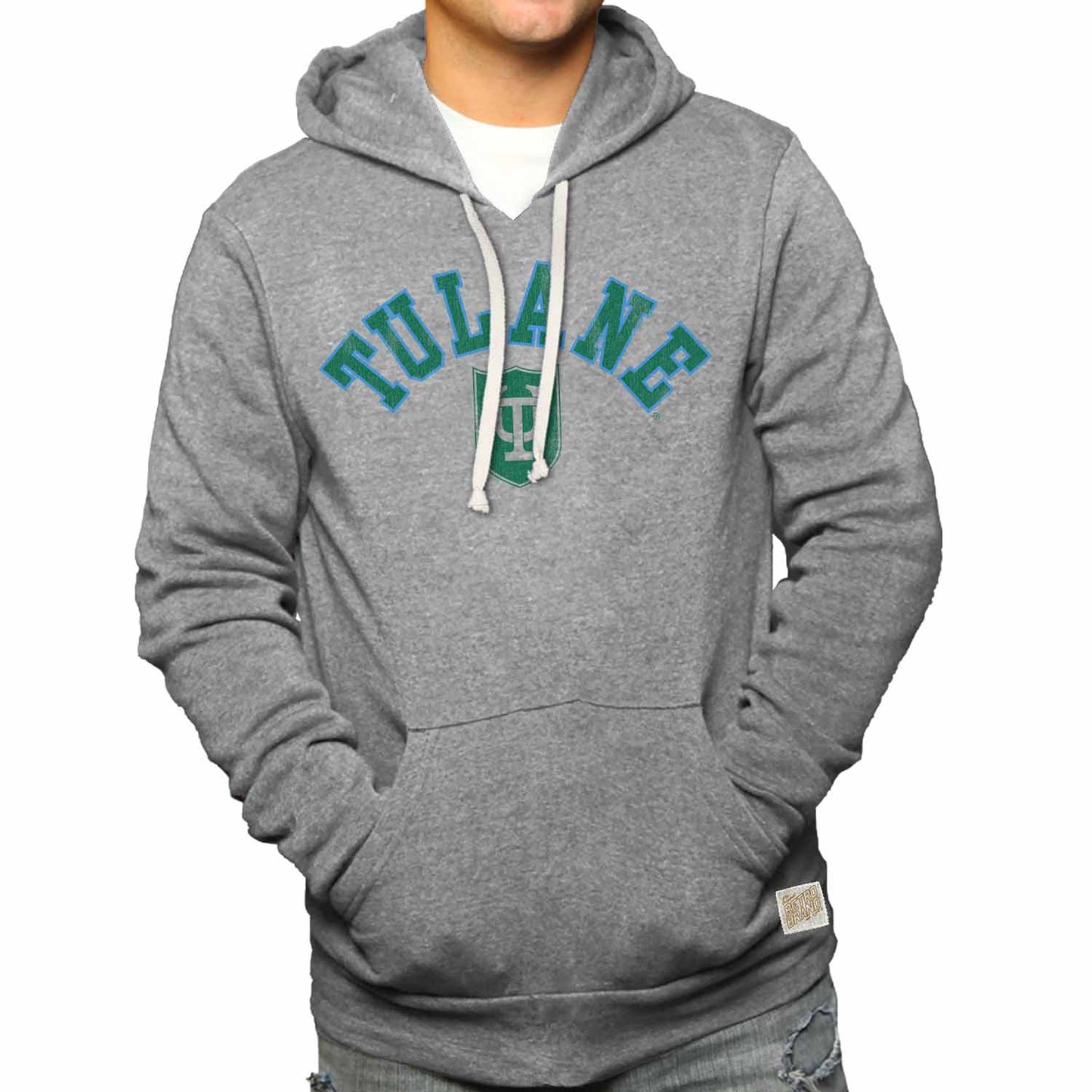 Tulane Green Wave College Gray University Seal Hooded Sweatshirt - Gray