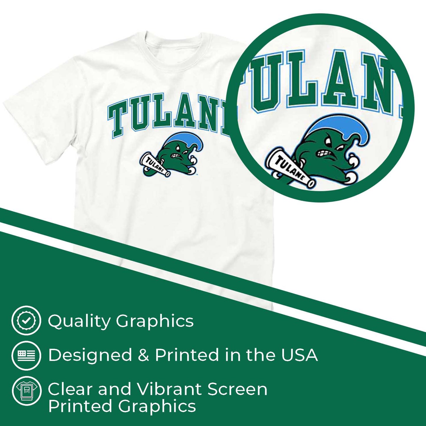Tulane Green Wave NCAA Adult Gameday Cotton T-Shirt - White