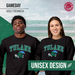Tulane Green Wave Adult Arch & Logo Soft Style Gameday Crewneck Sweatshirt - Black