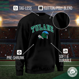 Tulane Green Wave Adult Arch & Logo Soft Style Gameday Crewneck Sweatshirt - Black
