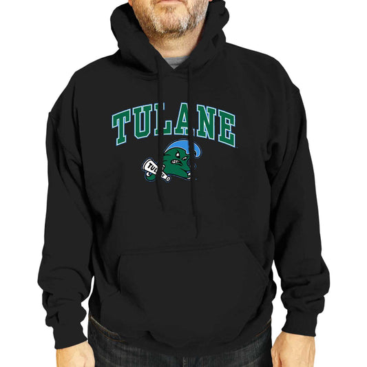 Tulane Green Wave Adult Arch & Logo Soft Style Gameday Hooded Sweatshirt - Black