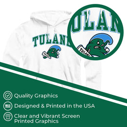 Tulane Green Wave Adult Arch & Logo Soft Style Gameday Hooded Sweatshirt - White