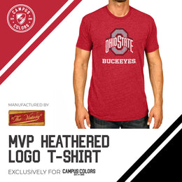 Ohio State Buckeyes Adult MVP Heathered Cotton Blend T-Shirt - Red