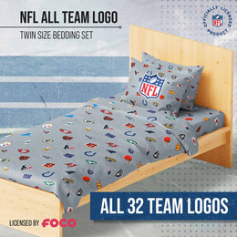 NFL Ultimate Fan Repeating All Team Logo Bedding Set